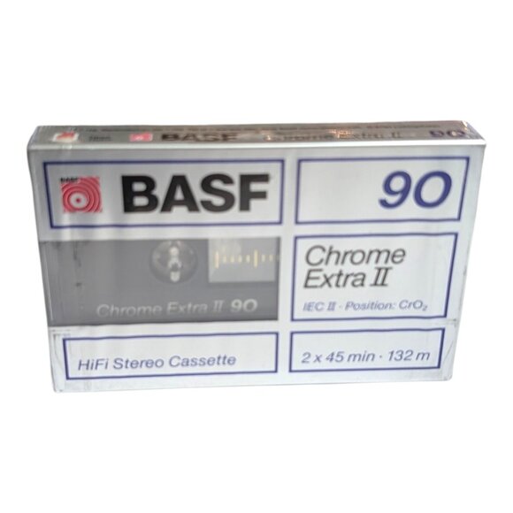 BASF CHROME EXTRA II 90 Blank Audio Cassette Tape 1988 TYPE II SEALED NOS - Picture 7 of 7